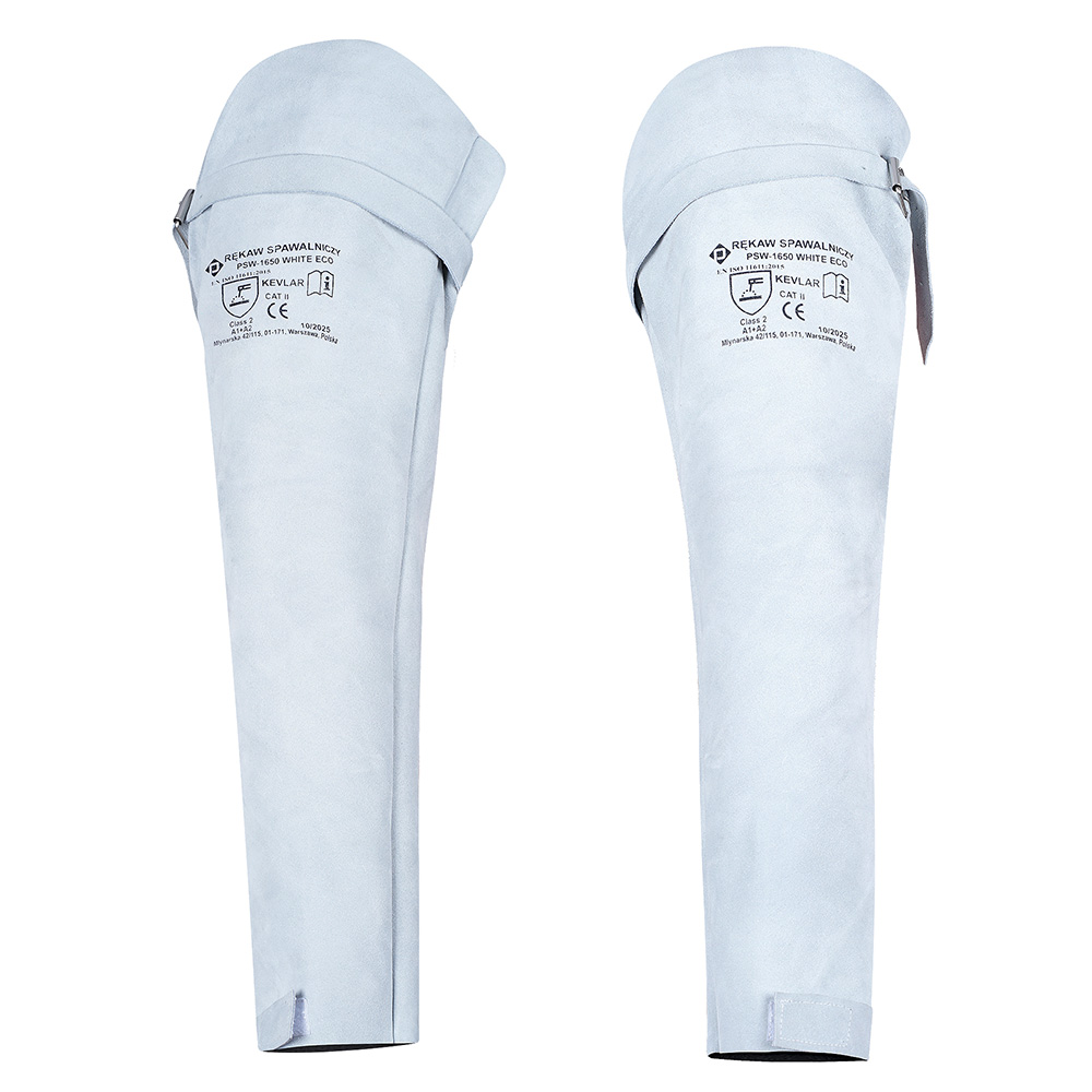 PSW-1650 White Eco skórzane Rękawy Spawalnicze